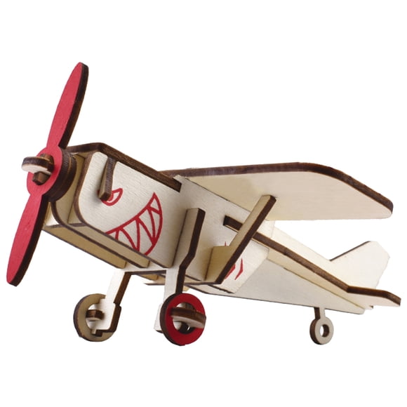 MasteelfCA 1 Ensemble Casse-Tête en Bois 3D Artisanat Avion en Bois Jouet d'Assemblage DIY Cadeau pour Enfants