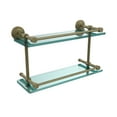 thumbnail image 2 of Waverly Place Collection Double Glass Shelf with Gallery Rail - Antique Pewter / 16 Inch, 2 of 5