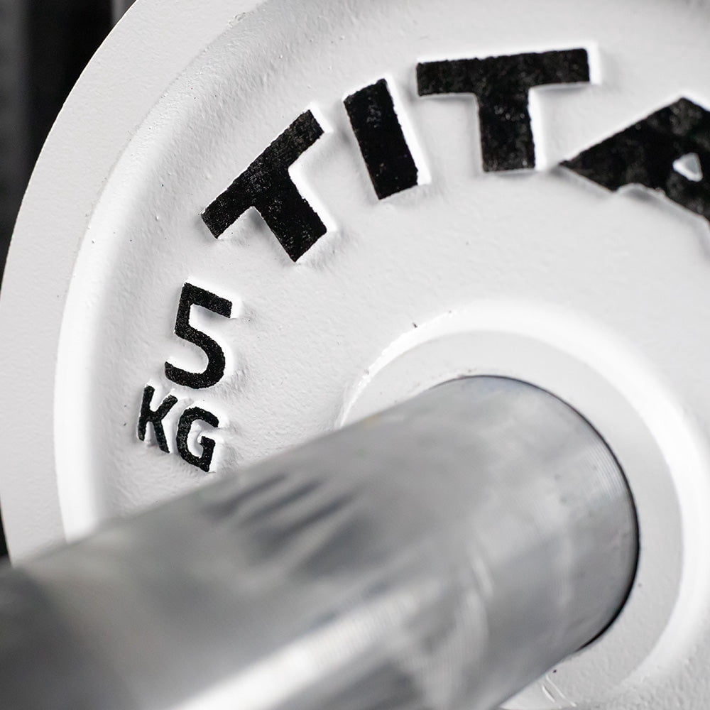 Titan Fitness 5 KG Olympic Calibrated Steel Powerlifting Plate, Machine Precision Steel Discs, Sold Individually