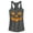 Charcoal, variant on Junior's CHIN UP Halloween Jack o' Lantern Face  Racerback Tank Top Indigo X Large