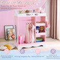 thumbnail image 4 of Ktaxon Kids Dress Up Storage Armoire Wardrobe Dresser Children Costume Organizer Portable Closet with Mirror & 3 Drawers for Bedroom Party Nursery, Pink, 4 of 11