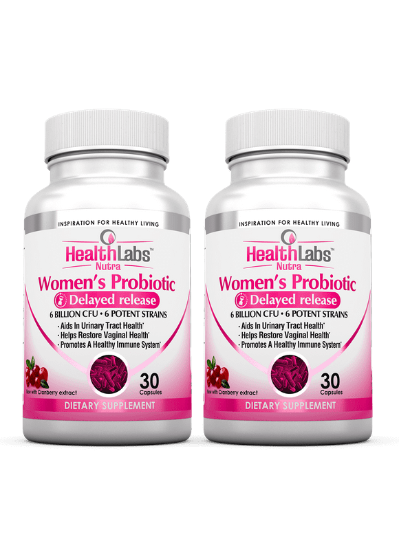 Health Labs Nutra Probiotics for Women 2-Month Supply with Cranberry & D-Mannose  Promotes Optimal Vaginal, Urinary and Digestive Health (Pack of 2)
