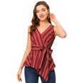 thumbnail image 1 of INSPIRE CHIC Top peplum envolvente con dobladillo asimétrico en la cintura con cuello en V sin mangas para mujerrojo L, 1 of 5