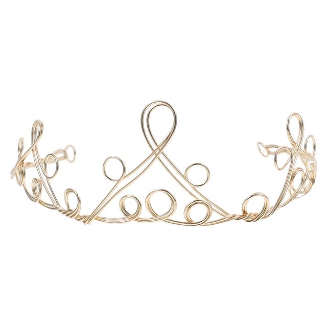 1 pieza de corona de cobre para bricolaje, delicada artesanía, corona enrollada, accesorio para el cabello para dama (dorado)
