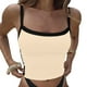 thumbnail image 2 of Chaleco sin espalda ajustado con tirantes en contraste para mujer - Top corto sin mangas con cuello en V sexy, 2 of 6