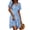 B-Blue, variant on UVN Summer Dresses for Women Short Sleeve V Neck A-Line Midi Dress Boho Beach Floral Print Sundress