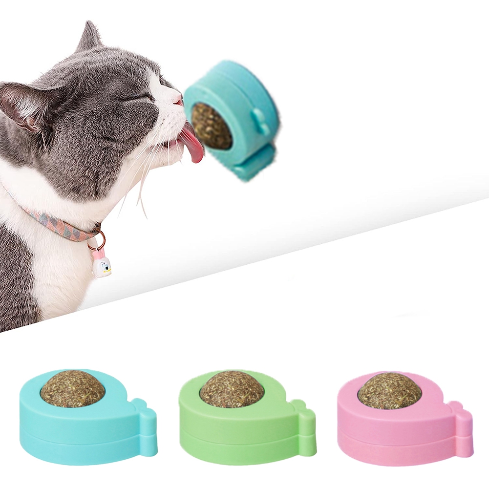 UDIYO Catnip Ball Toys, Edible Kitty Lick Toys, Teeth Cleaning Dental