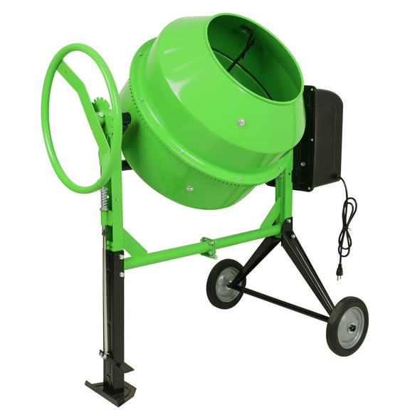 5.0 Cu Ft Portable Electric Concrete Mixer - Wheelbarrow Design for Stucco, Mortar & Seed Mixing | 800W High-Power Motor