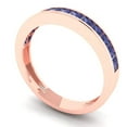 thumbnail image 2 of 0.84 ct Brilliant Princess Cut Simulated Tanzanite 18K Rose Gold Stackable Band SZ 8.75, 2 of 6