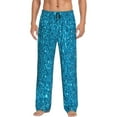 thumbnail image 2 of Picia Blue Glitter Mens Soft Woven Cotton Elastic Waistband Sleep Pajama Pant Lounge Sleep Pant With Pockets And Drawstring-Medium, 2 of 9