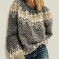 thumbnail image 3 of Zhanying Hauts de Noël Col Rond Chandail Rétro pour Femmes Chandail de Noël en Tricot Confortable pour Femmes, 3 of 6