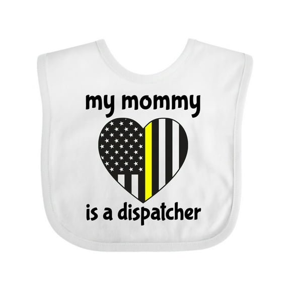 Inktastic Dispatcher Mom Emergency Gold Line Flag Boys or Girls Baby Bib