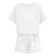 thumbnail image 5 of Conjunto Corto Casual para las Mujeres Manga Corta Bolsillo Pantalones Cortos Pantalones de Señoras Conjunto con Cuello Redondo Top, Ropa Casual de Verano, 5 of 7