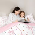 thumbnail image 4 of Feelyou Princess Pink Bow Bedding Comforter Set 7pcs, Cartoon Stars King Bedding Sets, 4 of 8