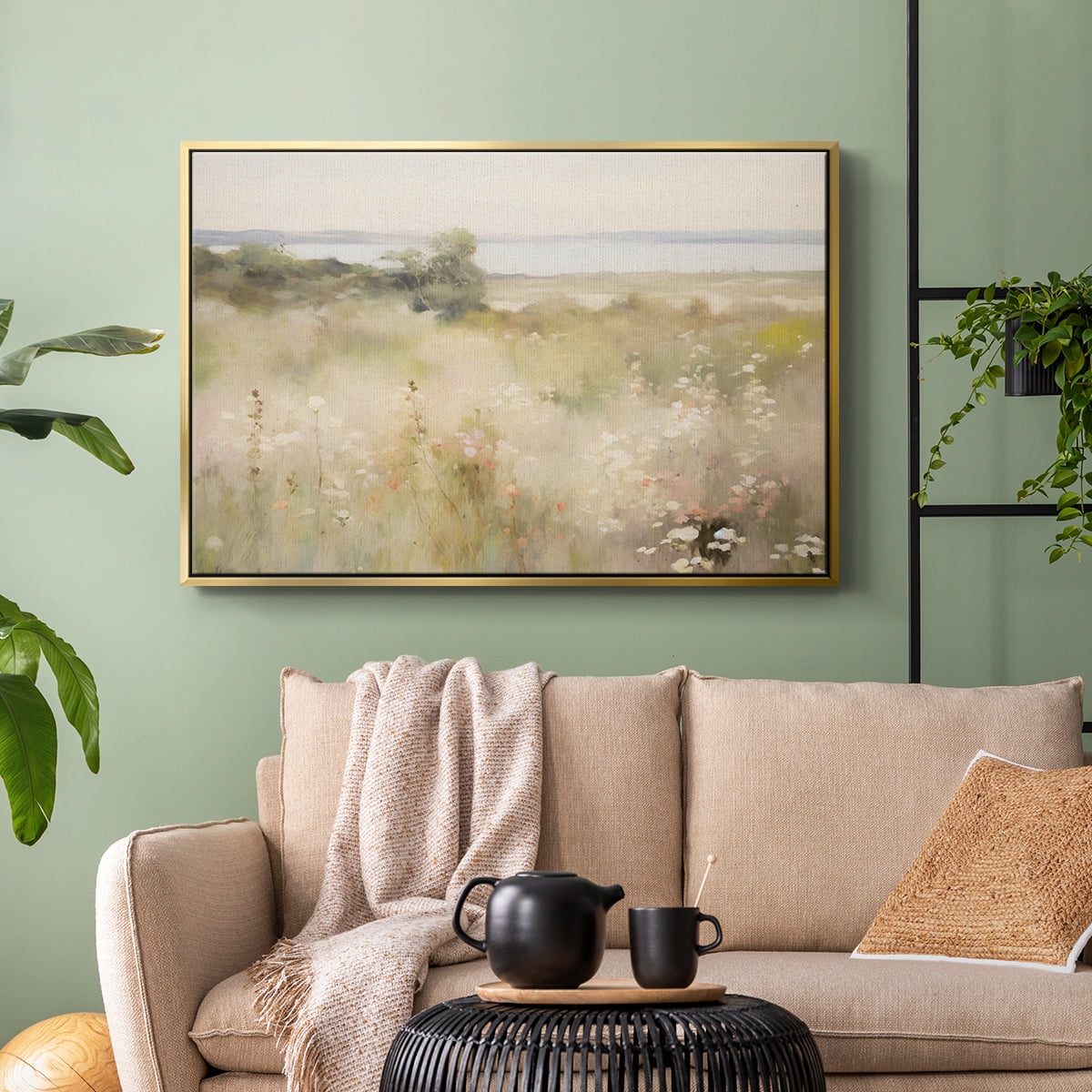 Vintage Landscape-I By Wexford Home Framed in Gold Wood Gallery Wrapped Canvas 17 in. x 25 in.