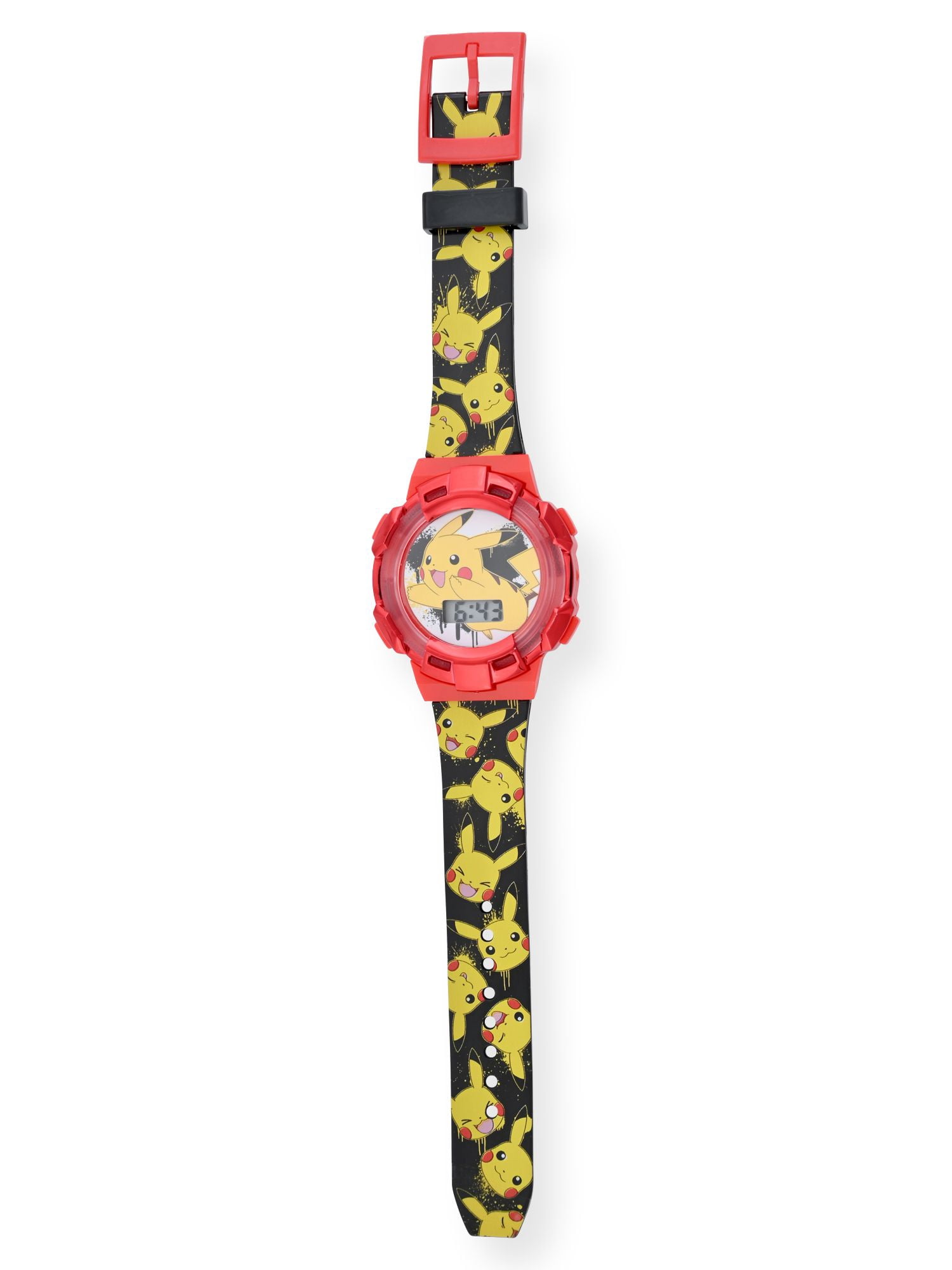 Pikachu Kids Flashing Lights LCD Watch with Printed Strap