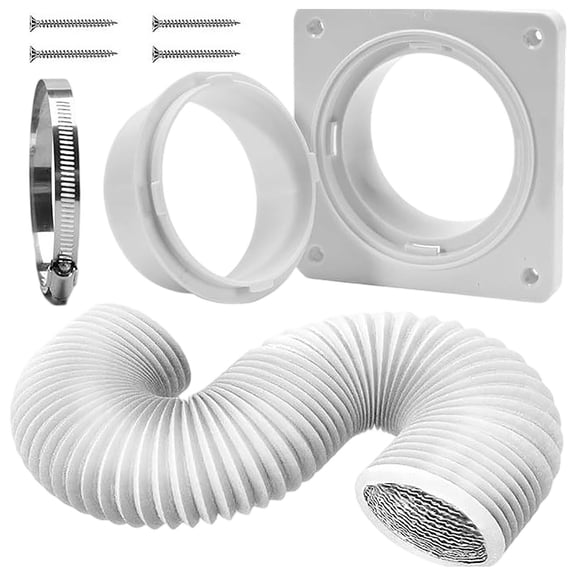 59in Portable AC Window Vent Kit Exhaust Hose with ABS Connector Complete Air Conditioner Installation Kit Universal Fit