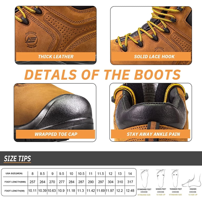 AEGISWARM Steel Toe Work Boots for Men Waterproof Durable  display picture 3