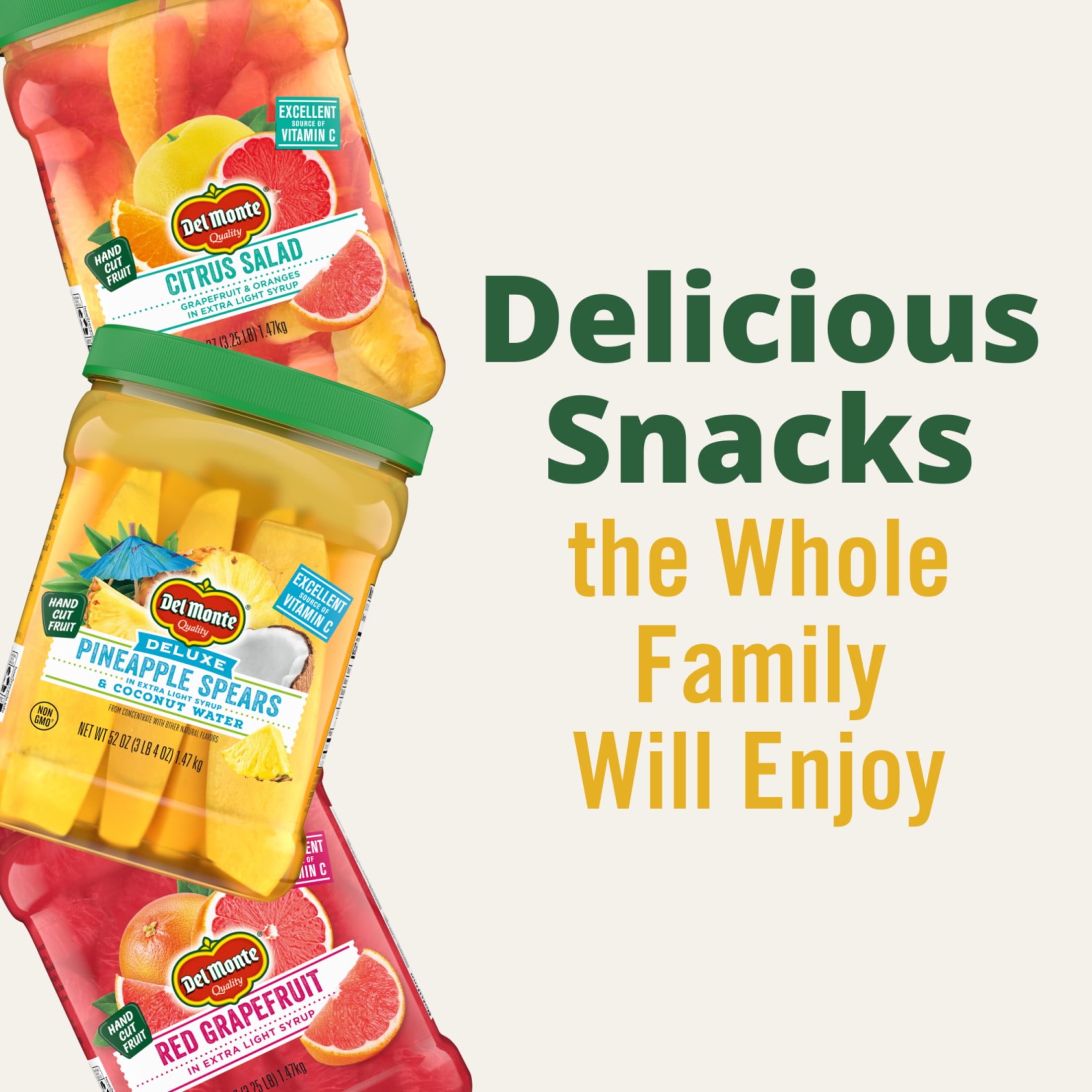 Del Monte No Sugar Added Red Grapefruit, 52 oz Jar