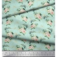 thumbnail image 2 of Soimoi Green Cotton Duck Fabric Ranunculus & Roses Floral Printed Craft Fabric by the Yard 42 Inch Wide, 2 of 3