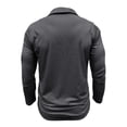 thumbnail image 5 of Kvture Fall Tops for Men Casual Stylish Color Block Long Sleeve Lapel Collar Button up Shirts for Business Office Work Golf Dark Gray Pullover XXXL, 5 of 7