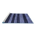 thumbnail image 2 of Ahgly Company Machine Washable Indoor Round Abstract Blue Modern Area Rugs, 3' Round, 2 of 4