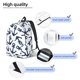 thumbnail image 3 of Disketp Navy Blue Anchors print Canvas Backpack Lightweight Travel Daypack Student Rucksack Laptop Backpack-, 3 of 5
