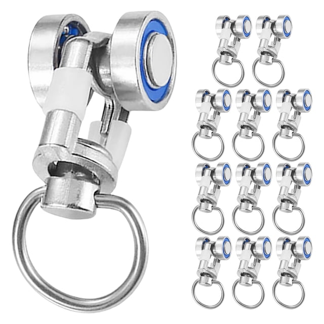KAKOWELY track pulley 12pcs Metal Curtain Track Rollers Smooth Sliding Pulley Runners For Various Curtain Types Track Pulley Window Pulleys Curtain Runners