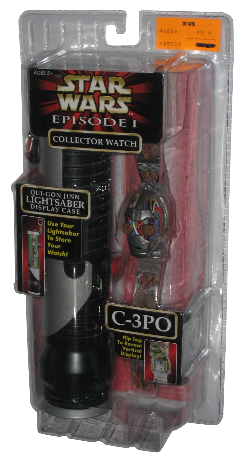 Star Wars C-3PO Watch/qui-gon Jinn LIGHTSABER Display Case 