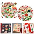 thumbnail image 4 of JINGT 100Pcs Christmas Sticker Shiny Style Waterproof Holiday Party Present Decoration 100PCS shiny style A, 4 of 7