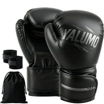Yalumo Boxing Gloves for Men and Women, PU Leather Training Gloves Shockproof Gloves with Wrist Support for Sparring, Punching, Kickboxing, Muay Thai, MMA