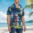 thumbnail image 3 of Sigee Fantasy Treehouse Planet Scene for Men’s Casual Beach Summer Shirts Funky Hawaiian Shirt for Men Hawaiian Shirts,3X-Large, 3 of 7