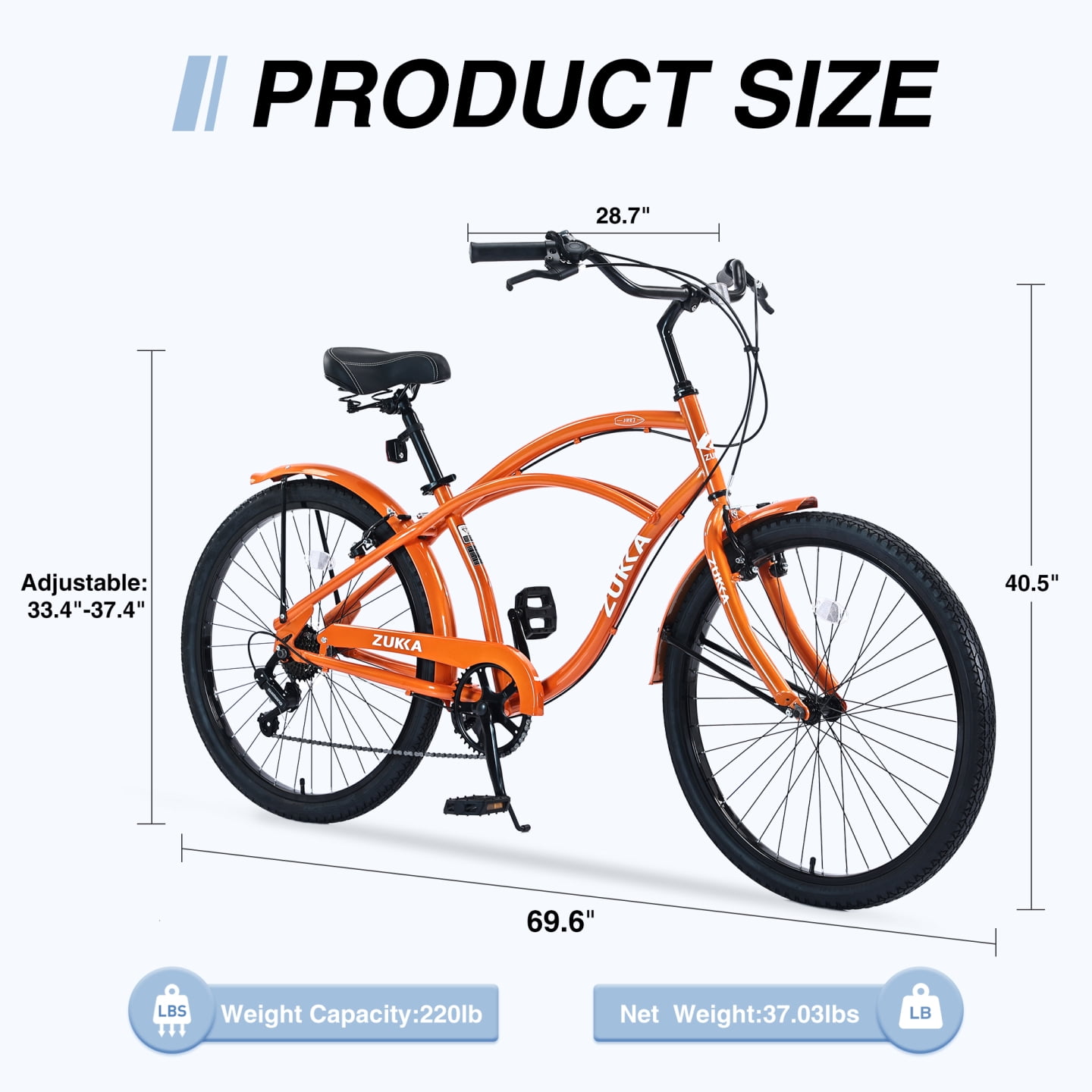 26inch Beach Cruiser Wheel Bike 7 Speed Driven System V Brake Comfortable Commuter Bike Retro Bicycle Road Travel Bikes High Tensile Steel Frame for Adult Women Men Hybrid Bicycle Light Blue Walmart B...