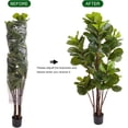 thumbnail image 4 of Faux Fiddle Leaf Fig Tree,5 Ft Artificial Ficus Lyrata Plant with 102 Fiddle Leaves, Fake Floor Plant in Pot for Indoor Outdoor Living Room House Office Bedroom Decor, 4 of 7