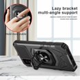 thumbnail image 4 of For TCL 30T 30 T Dropproof Shockproof Kickstand Ring Stand Phone Case Cover With Tempered Glass Screen Protector - Black, 4 of 5