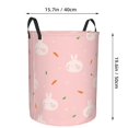 thumbnail image 4 of DouZhe Waterproof Collapsible Large Laundry Baskets, Cute Rabbit Carrot Flower Prints Circular Hamper with Handles, 4 of 7