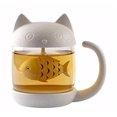 thumbnail image 2 of 250ml Cat Glass Tea Cup With Lid, 2 of 3