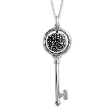 Evert deGraeve Flower Key Pendant Necklace in Sterling Silver