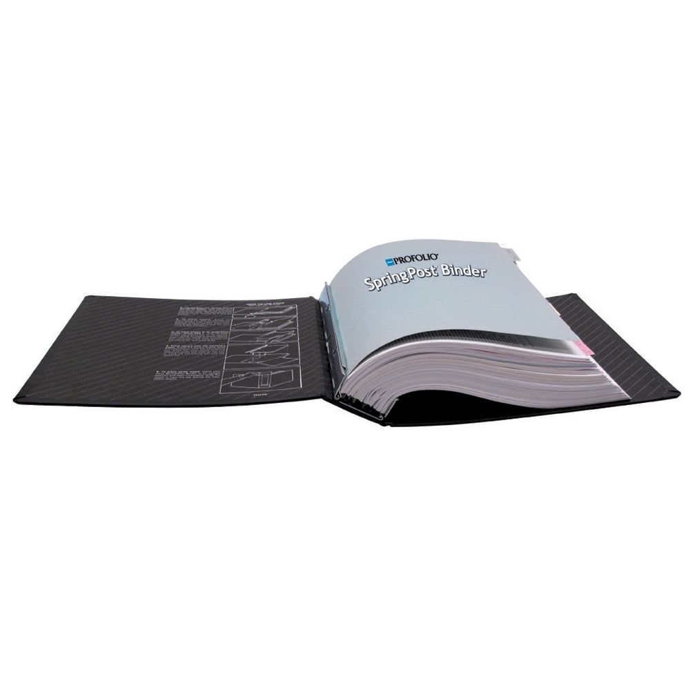 Itoya ProFolio SpringPost Binder, 2' Black Binder for 8.5'x11' Paper