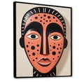 thumbnail image 2 of Designart "African Zulu Warrior Mask III" People Framed Wall Art - Global Pink African Mask Entryway Framed Wall Art Print, 2 of 6