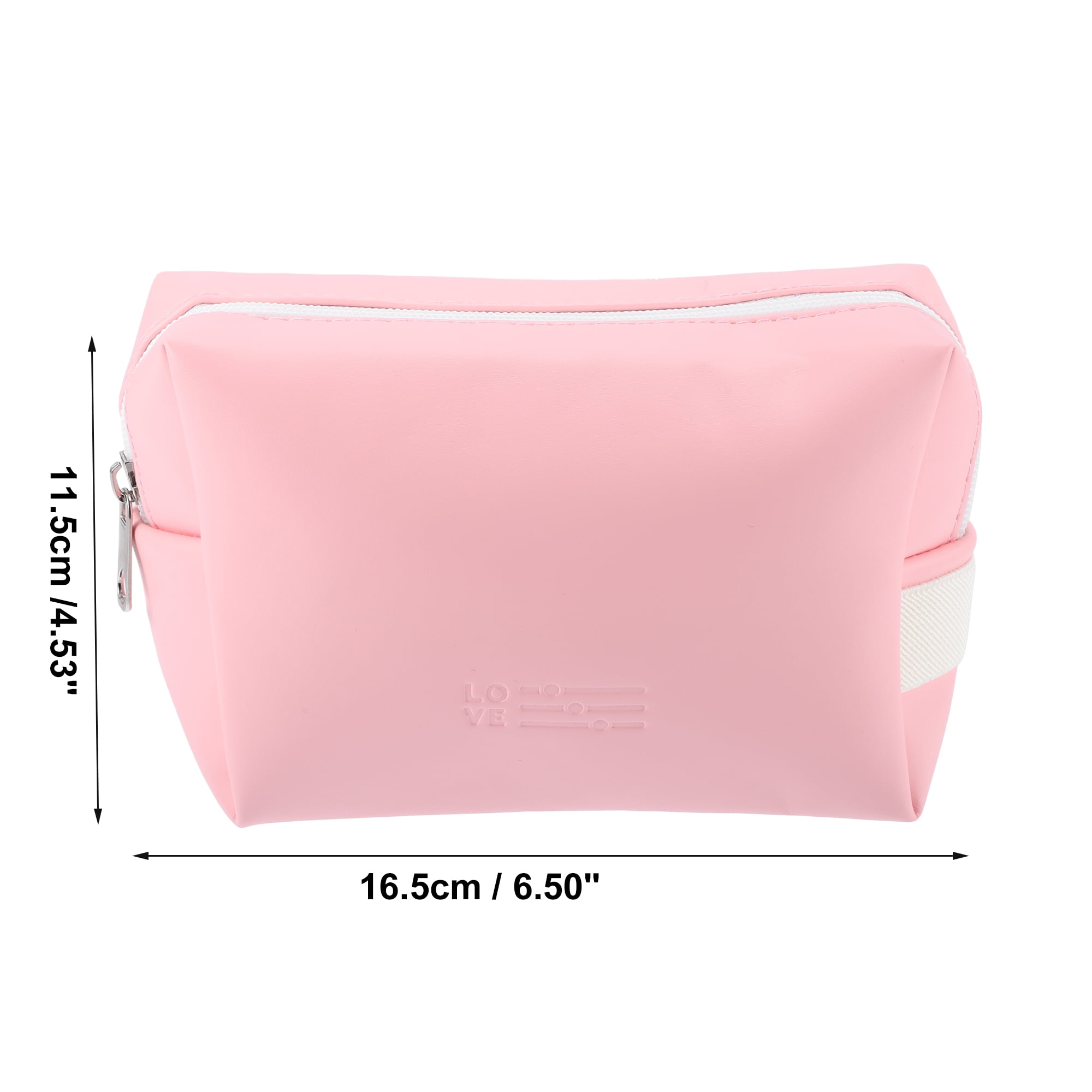 Unique Bargains Floral Makeup Bag Zipper Flower Cosmetic Pouch Pink