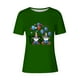 thumbnail image 4 of Tops de Ajuste Suelto para las Mujeres Sudadera Casual Impresa Manga Corta Cuello Redondo Superior, Poliéster, 4 of 6