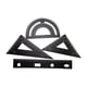 thumbnail image 1 of Juego de 4 reglas triangulares de metal para transportadores de metal, herramienta de geometría de matemáticas, para arquitectos, ingenieros, artistas, estudiantes, suministros escolares de ofici, 1 of 5