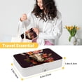 thumbnail image 5 of Fragmented Flowers Portable PU Leather Jewelry Box with Removable Compartment, Bracelet Holder, and Jewelry Display, 5 of 6
