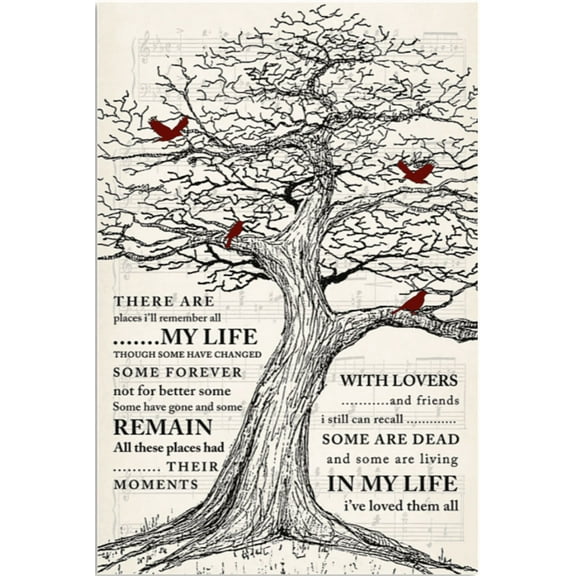 There are places i'll remember all my life poster 11 x 17 Inch Poster