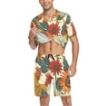 thumbnail image 3 of joogoo Men's Pajama Set Chicken and Sunflower V-Neck Pj Shorts Set 2 Piece Loungewear Sleepwear M, 3 of 7