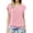Pink, variant on TGSLY Ruffle Short Sleeve Tops for Women Lightweight Thin Casual Crew Neck Front Pleated Blouses Loose Flowy Dressy Elastic Banded Hem Solid Color Tshirts M