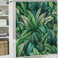 thumbnail image 6 of GOSMITH Tropical Leaves Jungle Palm Tree Branch Rainforest Green Decorative Shower Curtain for Bathroom White, 6 of 7