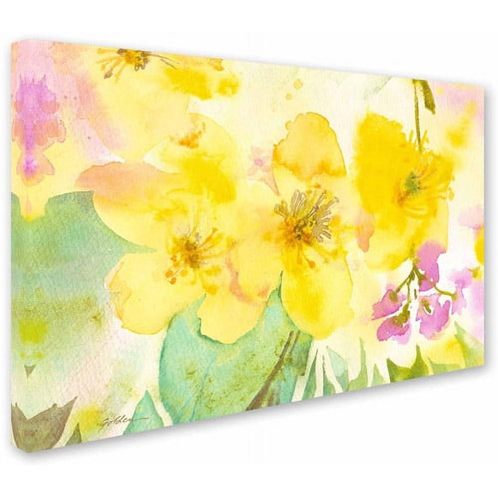 Trademark Fine Art "Yellow Trio" Canvas Art by Sheila Golden