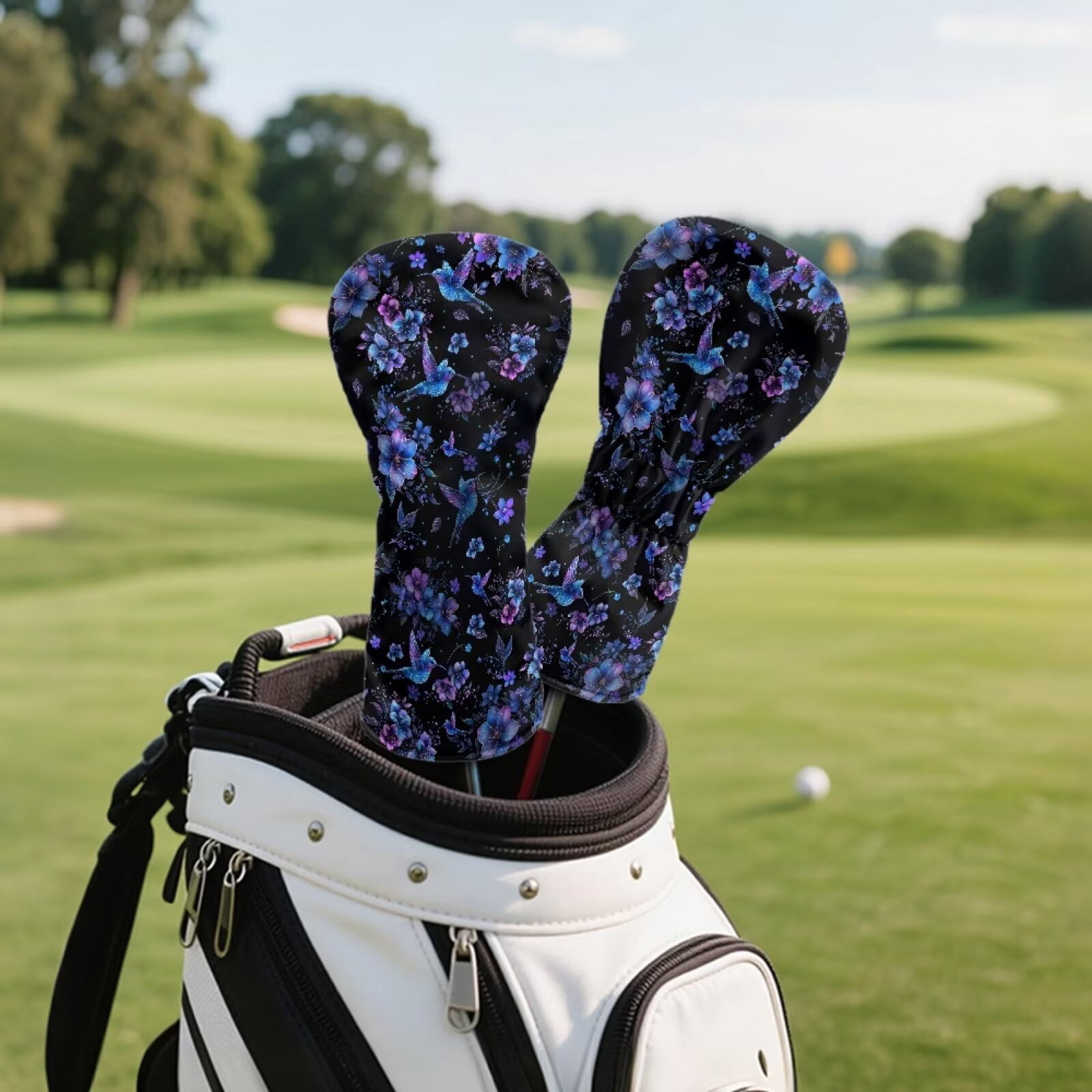 Uorisanigo Golf Head Covers, Boho Hummingbird Golf Club Covers, Funny Driver Headcover, Stain-Resistant Hybrid Headcover, Fairway Wood Head Cover with Soft Lining for Golfer Gift